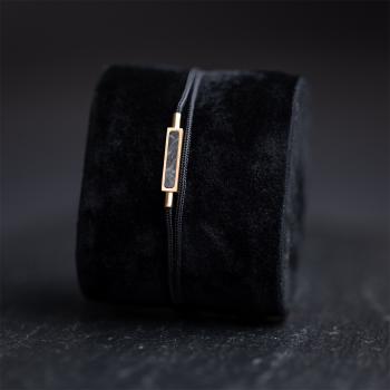 Preview: 1,5 mm schwarzes Nylonarmband mit einem bronzebeschichteten Carbonelement - Talis Black Bronze